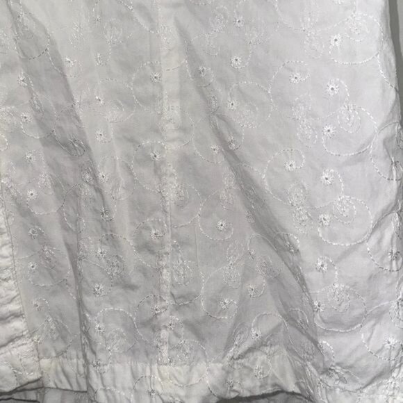 White Stag Plus Size 18W/20W Embroidered White Cotton Short Sleeve Button-Up Shi - Picture 7 of 10